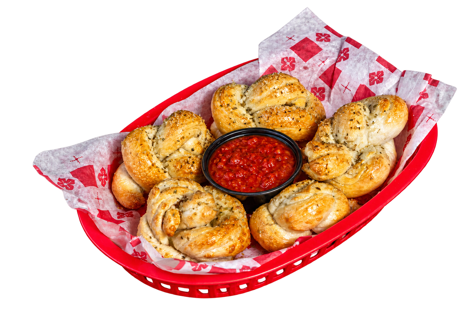 Garlic knots with marinara